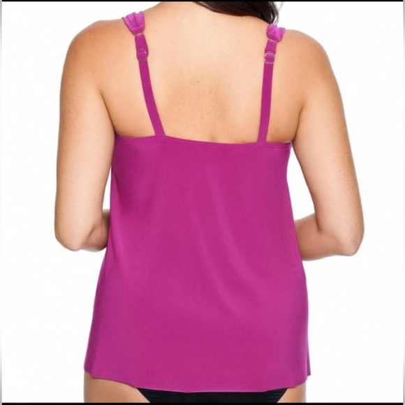 Miraclesuit Solid Dazzle Underwire Tankini Swim Top - Picture 2 of 8